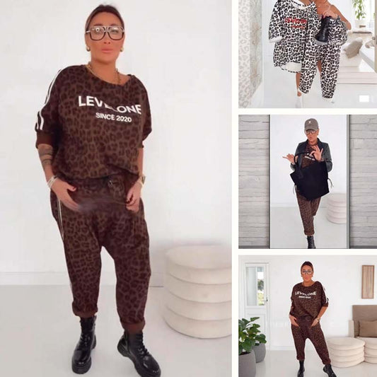 🔥👚👖【S-5XL】 Women's Chic Leopard Print Co-ord Set – Versatile for Daily & Party Looks