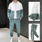 Men's Comfortable Color-Block Hooded Jacket & Drawstring Pants
