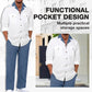 Men's Casual Lapel Long Sleeve Shirts ＆ Pants 2-Piece Set