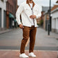 Men's Casual Lapel Long Sleeve Shirts ＆ Pants 2-Piece Set