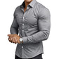Men's Solid Color Lapel Long Sleeve Button-Down Shirts