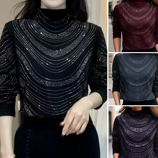 Women’s Graceful Long Sleeve Top With Sequins