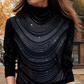Women’s Graceful Long Sleeve Top With Sequins