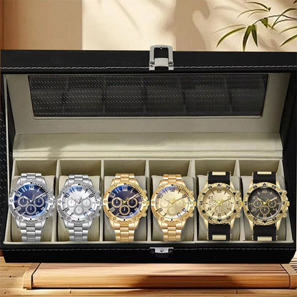 🎅Un regalo di Natale davvero lussuoso🎁Squisito set regalo di 6 orologi da uom