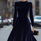 Elegant Long Sleeve A-Line Midi Dress