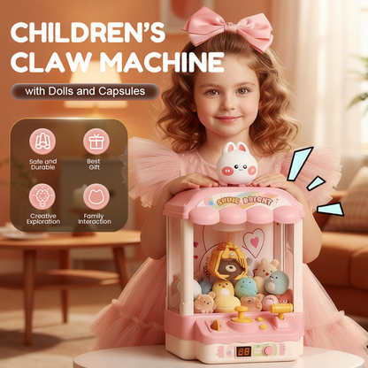 🧸 Children's Favourite Toy💝 Adorable Animal Claw Machine (Includes Plushies and Capsule Toys)