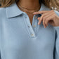 Women's Soft Collared Button Knit Sweater