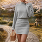 Women's Ruched Knit Bodycon Dress