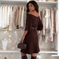 Women's Crewneck Loose-Fit Knit Midi Dress