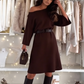 Women's Crewneck Loose-Fit Knit Midi Dress