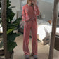 Women's Striped Long Sleeve Loungewear 2-Piece Set