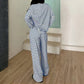 Women's Striped Long Sleeve Loungewear 2-Piece Set