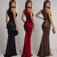 Women’s Stunning Sequin Halter Slit Maxi Dress