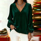 Women’s Elegant V-Neck Lantern Sleeve Top