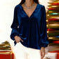 Women’s Elegant V-Neck Lantern Sleeve Top