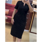 🔥Classic Black Sparkly V-Neck Short Sleeve Dress