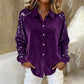 Women's Sequin Long Sleeve Button-Down Shirt