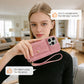 Protective Pink Wallet Phone Case with Mirror & Wristlet