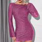 Women's Long Sleeve Glitter Mini Dress