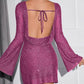 Women's Long Sleeve Glitter Mini Dress