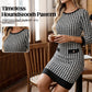 🏆 Hot Sale - 49% OFF ✨Women's Crew Neck Houndstooth Bodycon Midi Dress