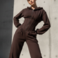 Warm Hooded Jumpsuit with Corset Waist
