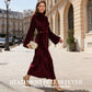 Elegant Velvet Bell Sleeve Maxi Dress