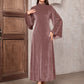Elegant Velvet Bell Sleeve Maxi Dress