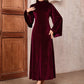 Elegant Velvet Bell Sleeve Maxi Dress