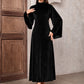 Elegant Velvet Bell Sleeve Maxi Dress
