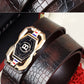 🐊Leather belt for men with elegant crocodile leather pattern, with automatic buckle and made of cowhide.