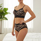 Leopard Print Lace Trim Lingerie Set