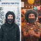 Punk-style hat with an attached simple wig and knitted beard