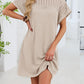 Women's Short Sleeve Lace Patchwork A-Line Dress