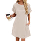 Women's Short Sleeve Lace Patchwork A-Line Dress