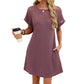 Women's Short Sleeve Lace Patchwork A-Line Dress