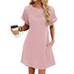 Women's Short Sleeve Lace Patchwork A-Line Dress
