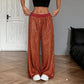 Women’s Sequin Wide-Leg Pants with Elastic Waist