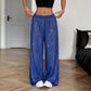 Women’s Sequin Wide-Leg Pants with Elastic Waist