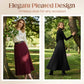 Women's High-Waist A-Line Pleated Maxi Skirt