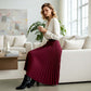 Women's High-Waist A-Line Pleated Maxi Skirt