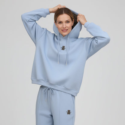 Women's Casual Hoodie with Leopard Print Lining