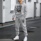 Men's Graphic Print Sweatshirt & Pants 2-Piece Set