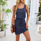 Women's Casual Drawstring Waist Tank Dress