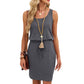 Women's Casual Drawstring Waist Tank Dress