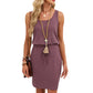 Women's Casual Drawstring Waist Tank Dress