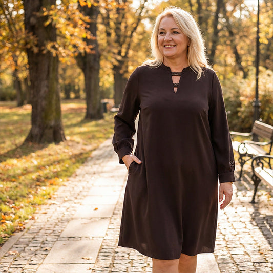 Women's Elegant V-Neck Rhinestone Loose Dress