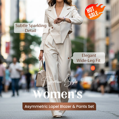 Women's Asymmetric Lapel Blazer & Pants Set