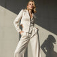 Women's Asymmetric Lapel Blazer & Pants Set