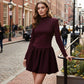 Women's Autumn/Winter Solid Color Puffy Dress